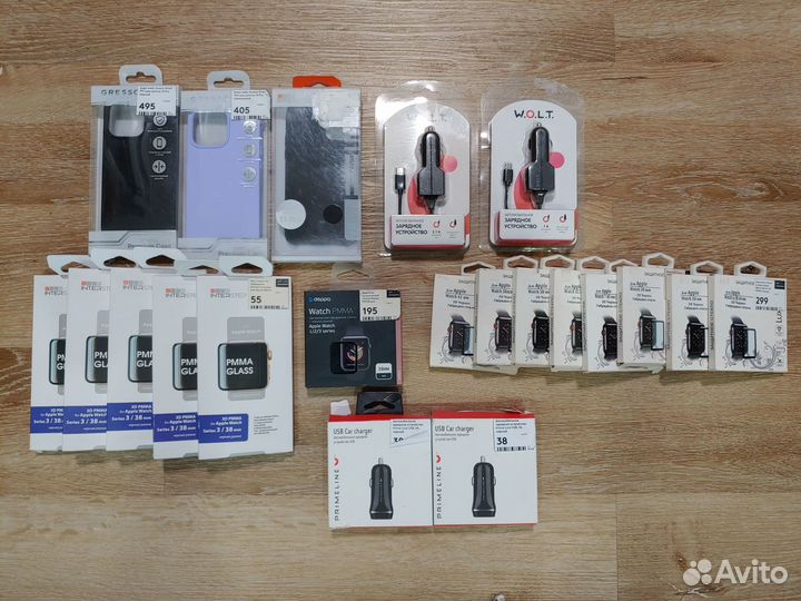 Чехол iPhone, стекло защитное apple watch и др