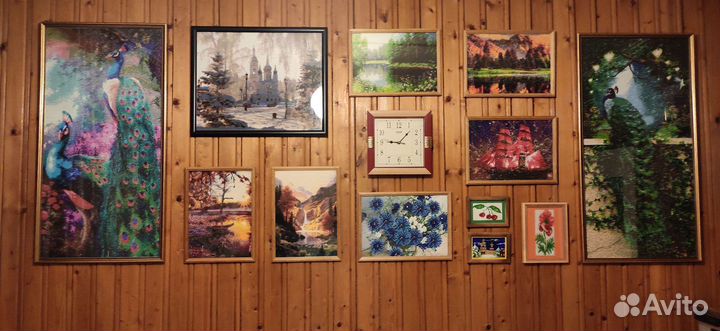 Картина алмазная мозаика 45*90 Павлин