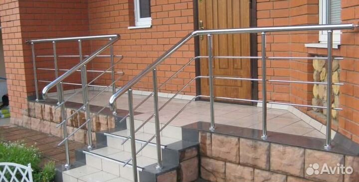 Перила из шифованной нержавеющей стали aisi 304