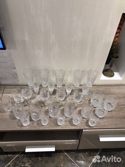 Фужеры, рюмки хрустальные