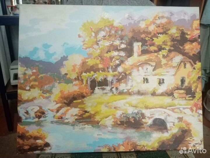 Картина маслом этюд, пейзаж