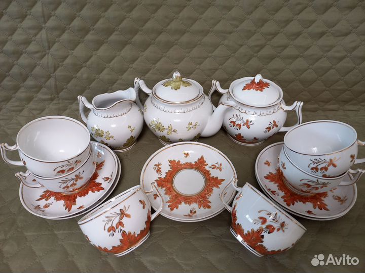 Сервиз чайный Барбарис Вербилки,предметы, СССР