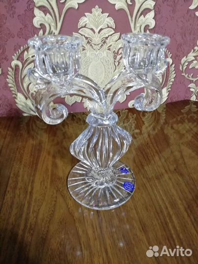 Хрустальный подсвечник канделябр