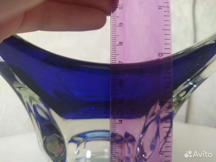 Ваза для фруктов цветное стекло