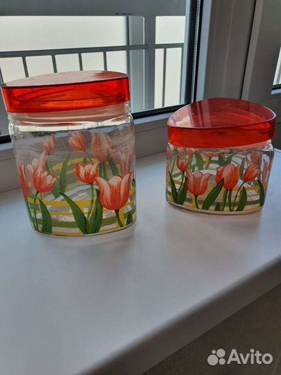 Набор для сыпучих продуктов 1 и 0,5л.Турция