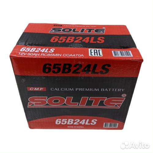 Аккумулятор Solite 65B24LS (50Ач, 470А)