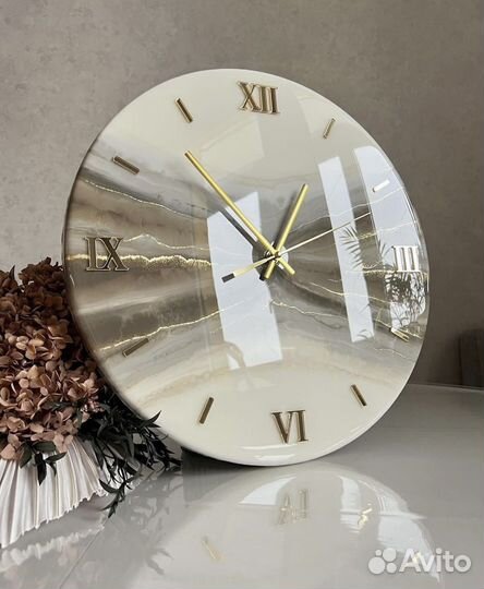 Настенные дизайнерские часы из эпоксидной смолы