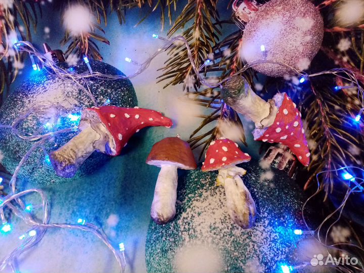 Ватные елочные игрушки