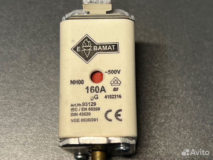 Предохранитель Bamat NH00 160A новый, 6 шт