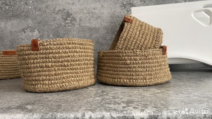 Корзина плетеная из джута