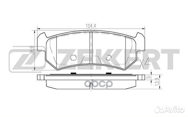 Колодки торм. диск. задн. Chevrolet Aveo (T250