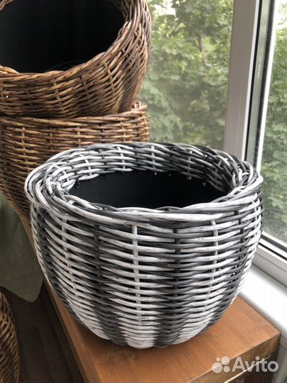 Кашпо 12 литров из ротанга