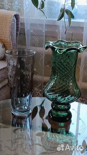 Вазы из цветного стекла СССР