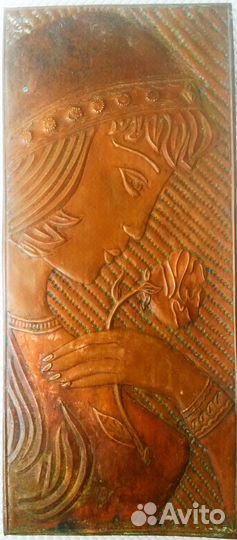 Барельеф Царица Тамара. Чеканка по меди СССР