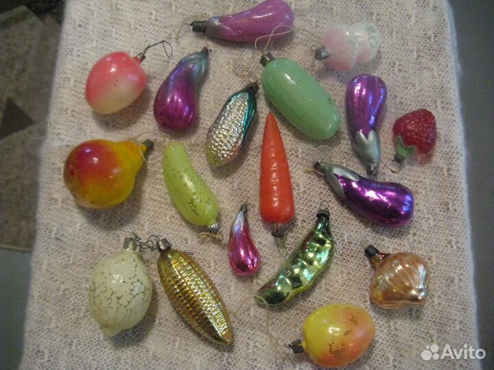 Елочные игрушки СССР овощи и фрукты