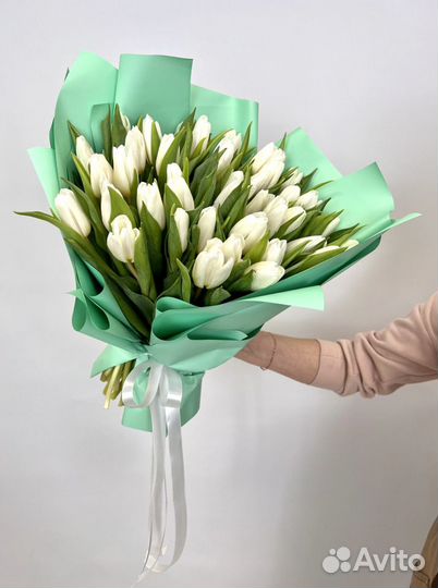 Тюльпаны букет 51шт, цветы с доставкой