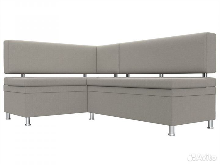 Диван кухонный угловой Стайл левый угол, рогожка, амур бежевый