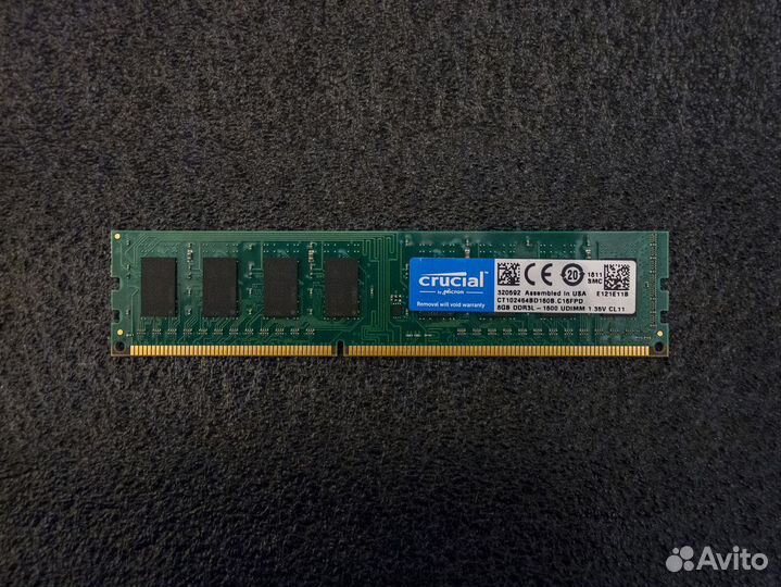 DDR3L 8gb 1600mhz 2rank CL11-11-11-28 Crucial