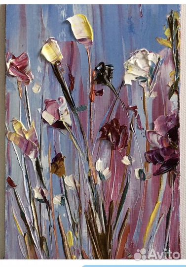 Открытка маслом на холсте