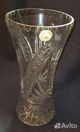 Большая хрустальная ваза СССР новая 30см