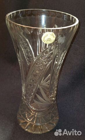 Большая хрустальная ваза СССР новая 30см
