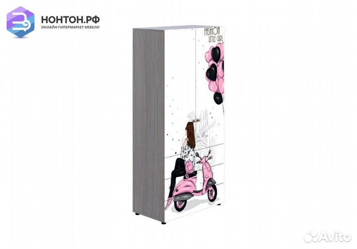 Шкаф 2-створчатый Мийа-3А ясень шимо светлый / бел