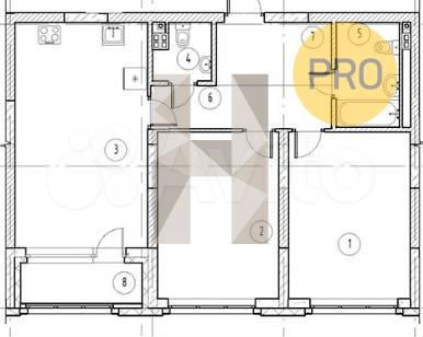 2-к. квартира, 73,3 м², 2/16 эт.