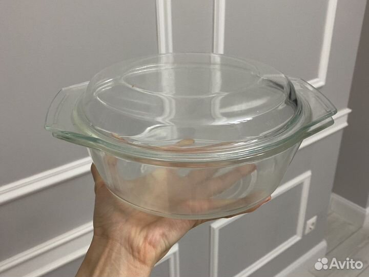 Прозрачное блюдо для запекания, диаметр 22 см