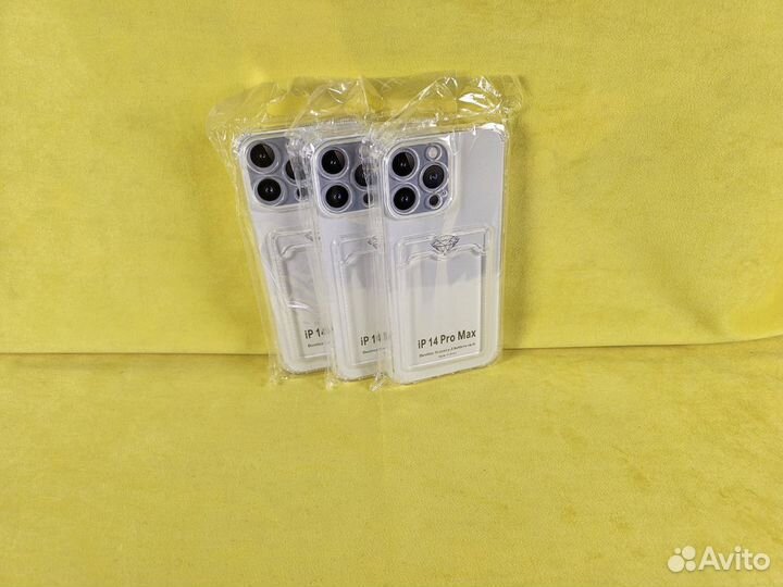 Чехол с карманом iPhone 14 Pro Max Transparent