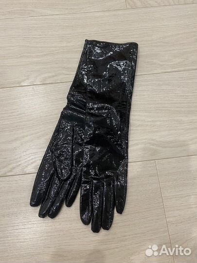 Перчатки женские кожаные длинные 7