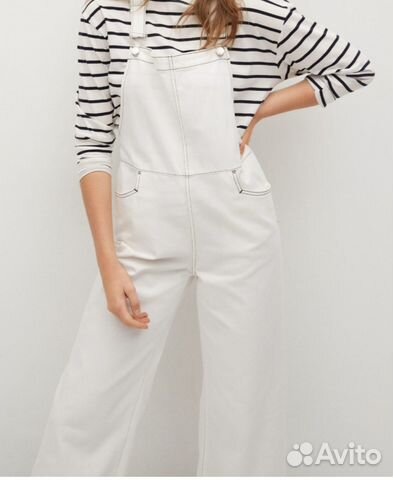 Джинсовый Комбинезон женский летний белый