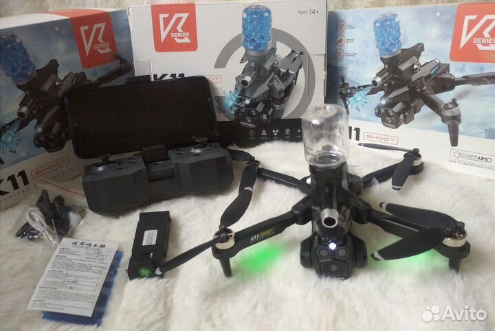 Квадрокоптер дрон hanter стреляющий 3камеры +2Акум