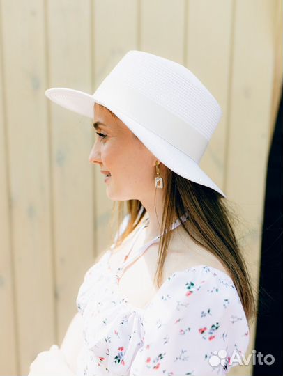 Шляпа женская летняя белая