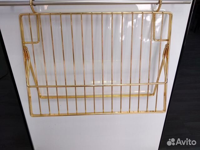 Полка для книг на рейлинг хром, золото