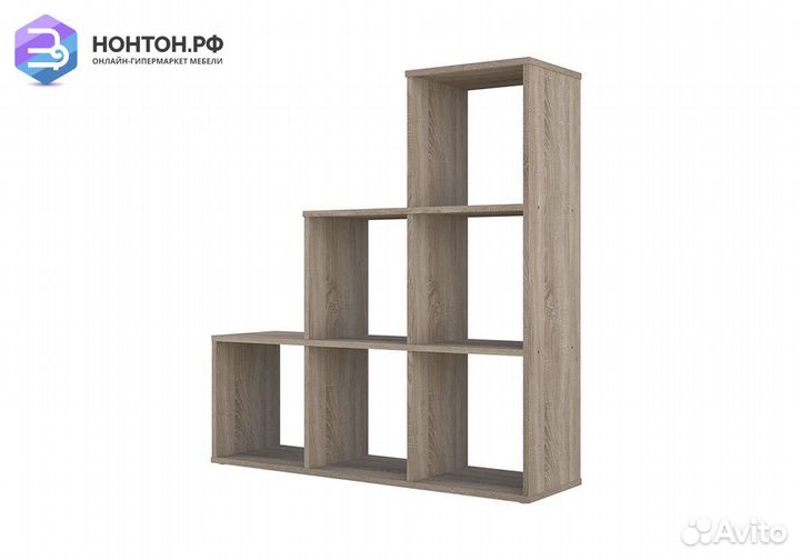 Стеллаж каскадный Polini home Smart 6 секций дуб