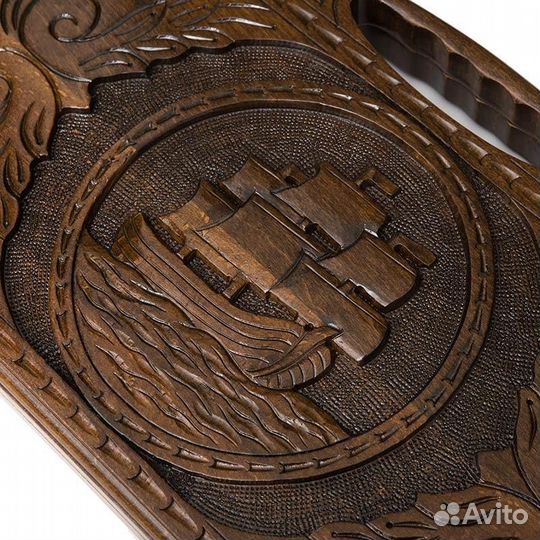 Нарды резные Королевский фрегат 51 х 54 см бук Армения 62677