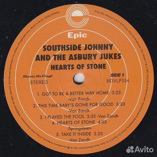 Southside Johnny - Hearts Of Stone (1978/2011) LP