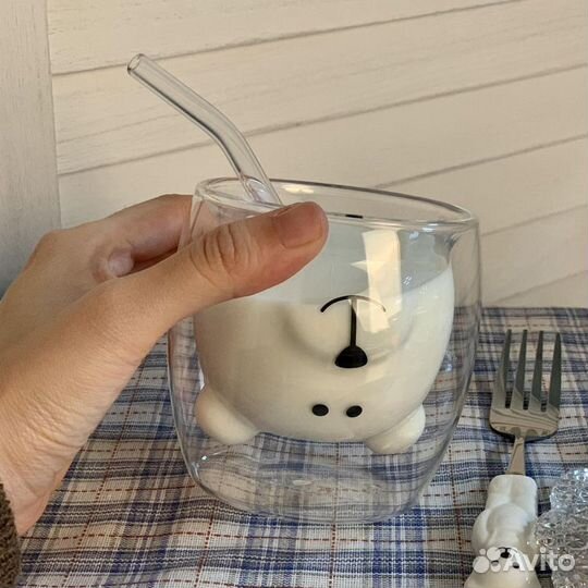 Стакан с двойным дном мишка