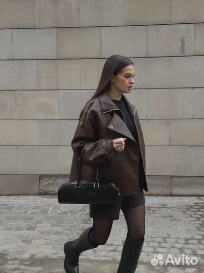 Утепленная кожаная куртка