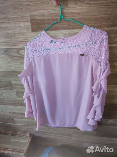 Блузка 42 бледно-розовая