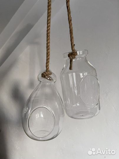 Стеклянные вазы подсвечники