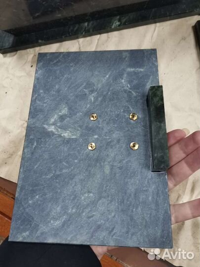 Настольный письменный набор из камня змеевик