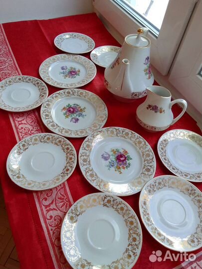 Сервиз(кфз-чайка),молочник,блюдца,moritz zdekauer