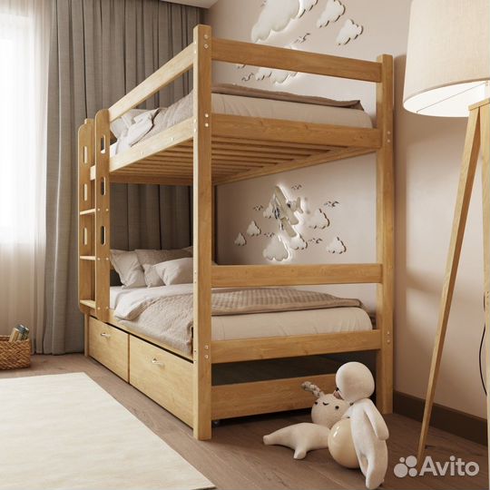 Двухъярусная кровать из сосны