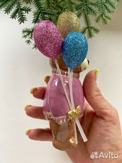 Елочная игрушка Мишка с шариками