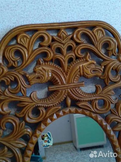 Рама резная деревянная с драконами 1400х800мм