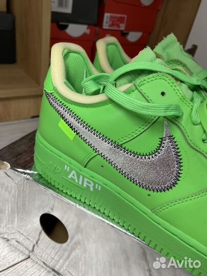 Кроссовки Off White x Air Force 1 Green Brooklyn