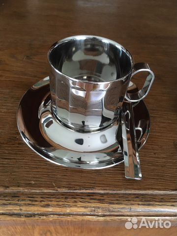 Чашка с блюдцем сталь zepter