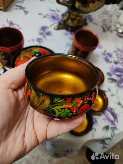 Набор деревянной посуды хохлома СССР