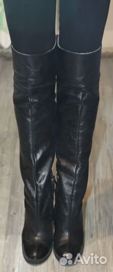 Сапоги Zara кожаные на 40-41р